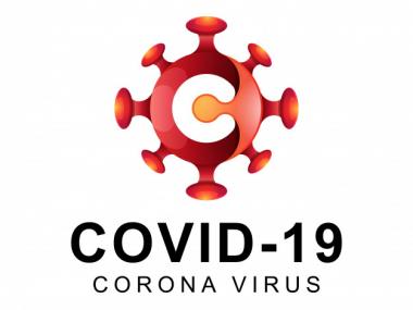 Dekorativt. Billedet af et Covid-19 symbol med følgende tekst, Covid-19 Corona Virus med tekst